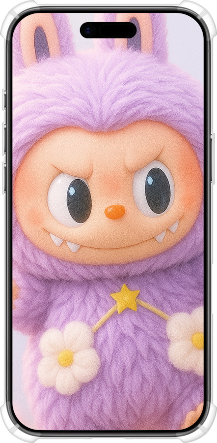 Силіконовий протиударний с посиленими кутами чехол Лабубу для Apple iPhone 17 AIR - 6708sp-4032 изображение 