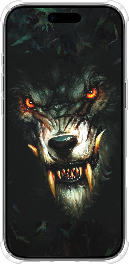 Силикон с усиленными углами чехол Дьявольский волк для Apple iPhone 17 AIR - 833sp-4032 изображение 