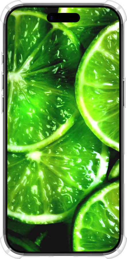 Силикон с усиленными углами чехол Зелёные дольки лимона для Apple iPhone 17 AIR - 852sp-4032 изображение 