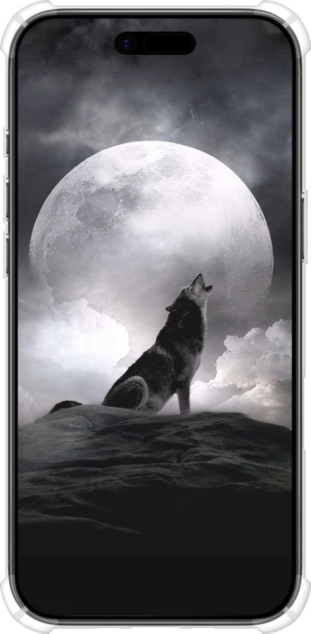 Силикон с усиленными углами чехол Воющий волк для Apple iPhone 17 AIR - 934sp-4032 изображение 