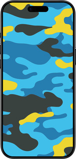 Силиконовый чехол Желто-голубой камуфляж для Apple iPhone 17 AIR - 1084u-4032 изображение 