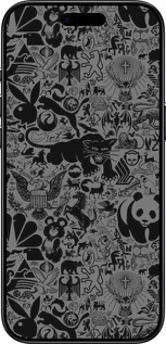 Силиконовый чехол Чёрно-серый стикер бомбинг для Apple iPhone 17 AIR - 2432u-4032 изображение 