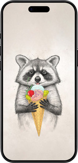 Силиконовый чехол Енотик с мороженым для Apple iPhone 17 AIR - 4602u-4032 изображение 