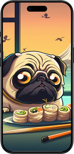 Силиконовый чехол Мопс и суши для Apple iPhone 17 AIR - 5588u-4032 изображение 