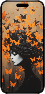 Силиконовый чехол Чехол для телефона Девушка с оранжевыми бабочками для Apple iPhone 17 AIR - 5940u-4032 изображение 