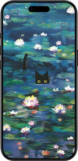 Силиконовый чехол Чехол с изображением водяных лилий Моне и кошек для Apple iPhone 17 AIR - 6399u-4032 изображение 