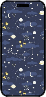 Силиконовый чехол Астрономический узор. Милый дизайн мультяшной вселенной для Apple iPhone 17 AIR - 6446u-4032 изображение 