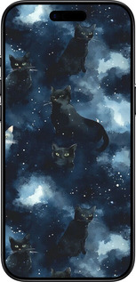 Силиконовый чехол Изображение Кошек с тёмной акварелью для Apple iPhone 17 AIR - 6521u-4032 изображение 