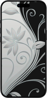 Силиконовый чехол Цветы на чёрно-белом фоне для Apple iPhone 17 AIR - 840u-4032 изображение 