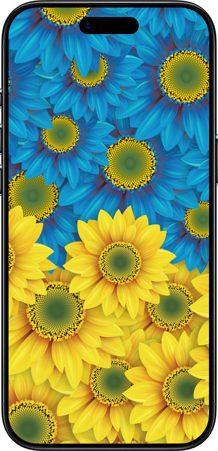 Силиконовый чехол Жёлто-голубые цветы для Apple iPhone 17 AIR - 1048u-4032 изображение 