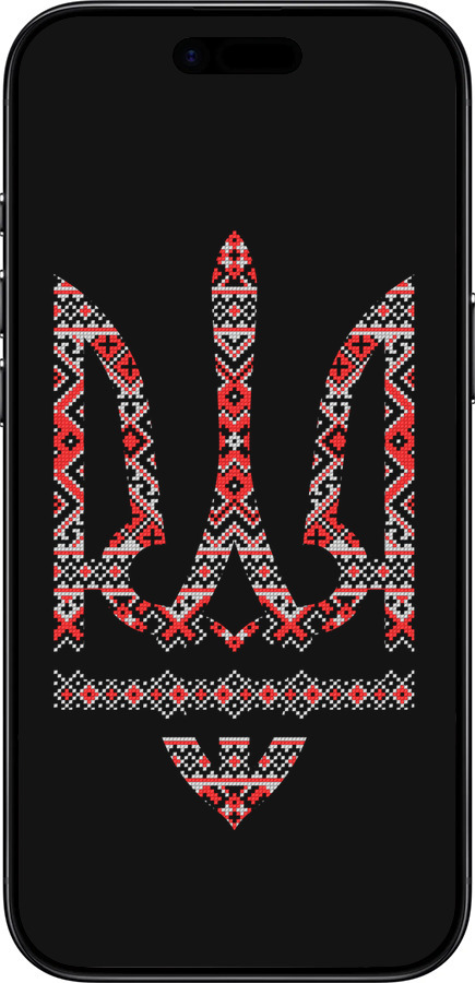 Силиконовый чехол Герб - вышиванка на черном фоне для Apple iPhone 17 AIR - 1196u-4032 изображение 