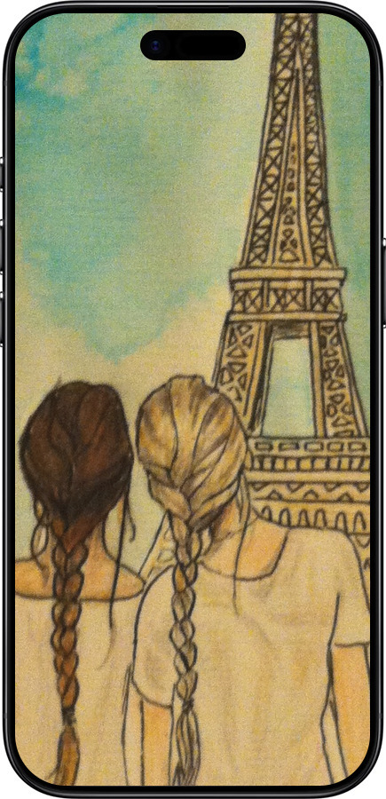 Силіконовий чехол Дівчата в Парижі для Apple iPhone 17 AIR - 3980u-4032 изображение 