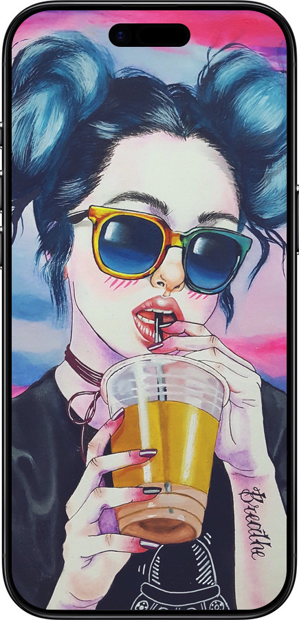 Силиконовый чехол Арт-девушка в очках для Apple iPhone 17 AIR - 3994u-4032 изображение 