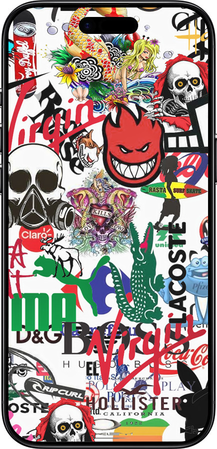 Силиконовый чехол Many different logos для Apple iPhone 17 AIR - 4022u-4032 изображение 