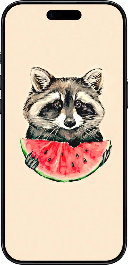 Силиконовый чехол Енотик с арбузом для Apple iPhone 17 AIR - 4605u-4032 изображение 