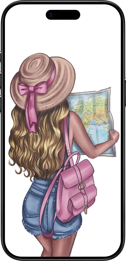 Силиконовый чехол Девушка с картой для Apple iPhone 17 AIR - 4704u-4032 изображение 