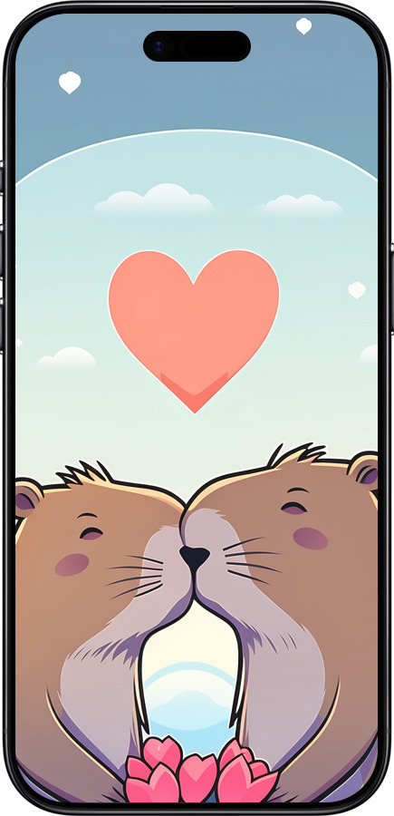 Силиконовый чехол Капибара любовь для Apple iPhone 17 AIR - 6027u-4032 изображение 