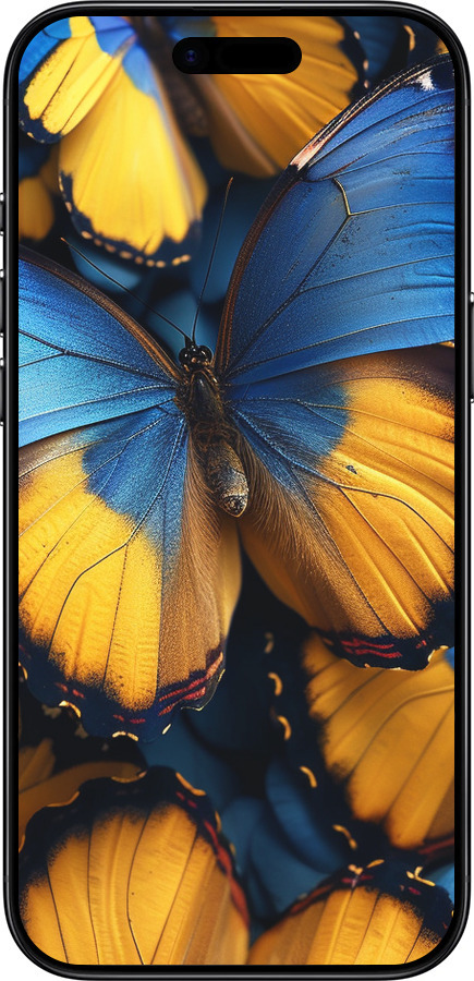 Силиконовый чехол Желто-голубые бабочки для Apple iPhone 17 AIR - 6046u-4032 изображение 