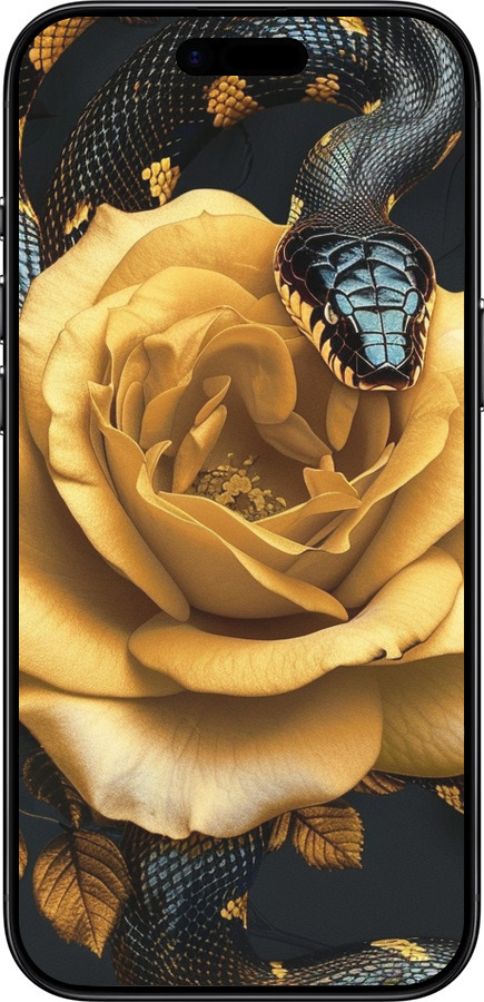 Силиконовый чехол Black snake and golden rose для Apple iPhone 17 AIR - 6068u-4032 изображение 