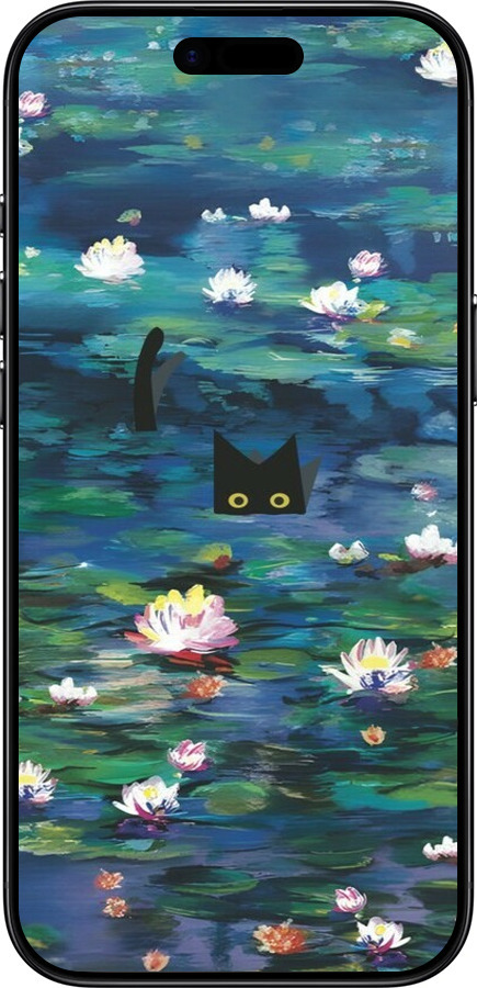 Силиконовый чехол із зображенням водяних лілій та кішок для Apple iPhone 17 AIR - 6257u-4032 изображение 