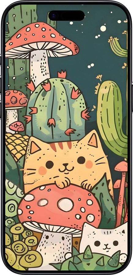 Силиконовый чехол Коты грибы для Apple iPhone 17 AIR - 6321u-4032 изображение 