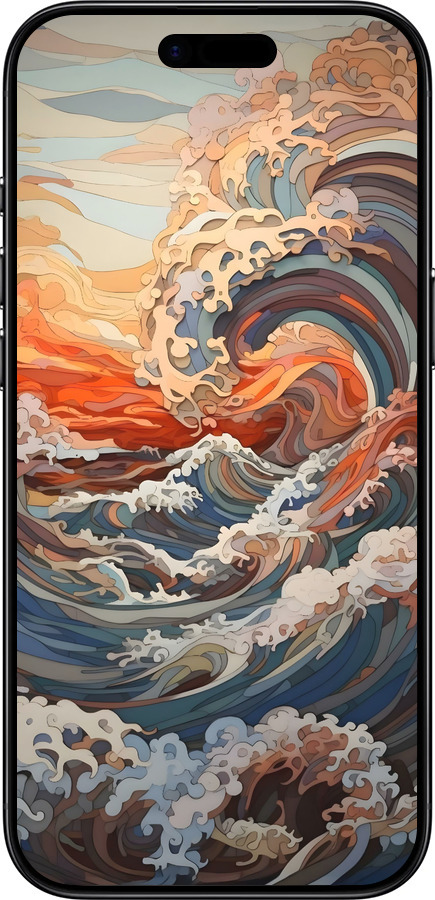 Силиконовый чехол Арт волны для Apple iPhone 17 AIR - 6324u-4032 изображение 