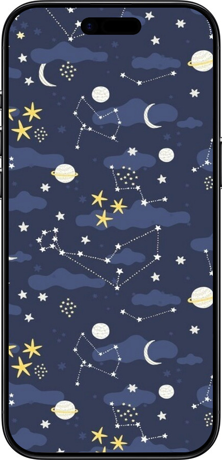 Силиконовый чехол Астрономический узор. Милый дизайн мультяшной вселенной для Apple iPhone 17 AIR - 6446u-4032 изображение 
