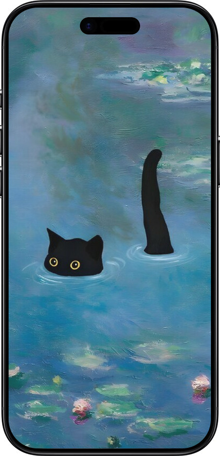 Силиконовый чехол С изображением кота и водяной лилии Monet для Apple iPhone 17 AIR - 6519u-4032 изображение 