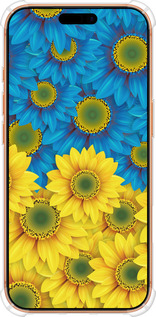 Силикон с усиленными углами чехол Жёлто-голубые цветы для Apple iPhone 17 PRO MAX - 1048sp-4029 изображение 