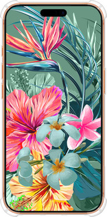 Силикон с усиленными углами чехол Тропические цветы v1 для Apple iPhone 17 PRO MAX - 4667sp-4029 изображение 