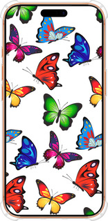 Силикон с усиленными углами чехол Красочные мотыльки для Apple iPhone 17 PRO MAX - 4761sp-4029 изображение 
