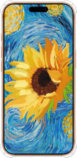 Силикон с усиленными углами чехол Цветы желто-голубые для Apple iPhone 17 PRO MAX - 5308sp-4029 изображение 