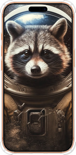 Силикон с усиленными углами чехол Raccoon austronaut для Apple iPhone 17 PRO MAX - 5581sp-4029 изображение 