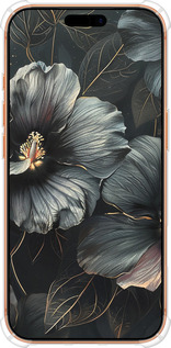 Силикон с усиленными углами чехол Черные цветы для Apple iPhone 17 PRO MAX - 6031sp-4029 изображение 