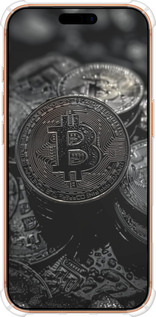 Силикон с усиленными углами чехол Black Bitcoin для Apple iPhone 17 PRO MAX - 6090sp-4029 изображение 