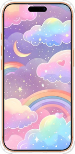 Силикон с усиленными углами чехол Облака и радуга для Apple iPhone 17 PRO MAX - 6312sp-4029 изображение 