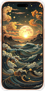 Силикон с усиленными углами чехол Арт волны для Apple iPhone 17 PRO MAX - 6332sp-4029 изображение 