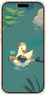 Силикон с усиленными углами чехол Уточка с автоматом для Apple iPhone 17 PRO MAX - 6356sp-4029 изображение 
