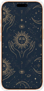 Силикон с усиленными углами чехол Celestial Harmony: Sun & Moon Gold Mystic Pattern для Apple iPhone 17 PRO MAX - 6778sp-4029 изображение 