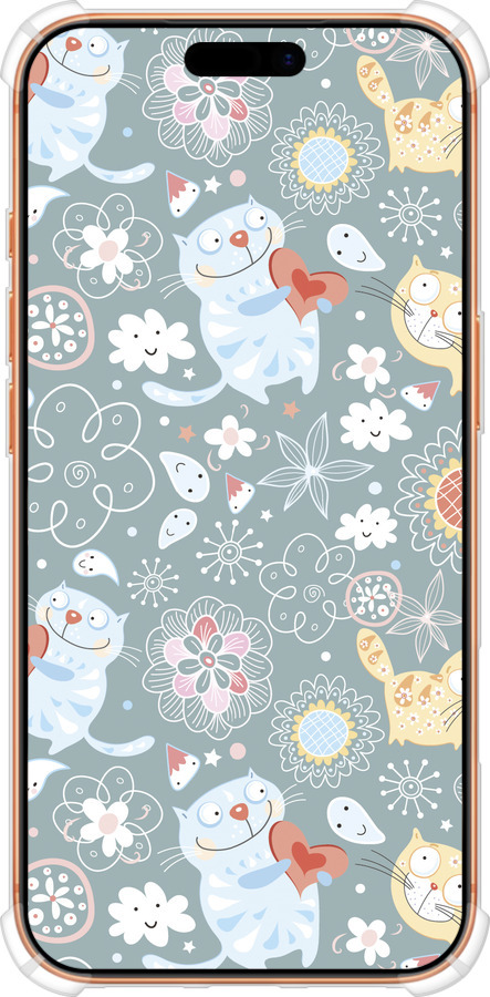 Силикон с усиленными углами чехол Котята v3 для Apple iPhone 17 PRO MAX - 1223sp-4029 изображение 