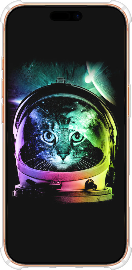 Силикон с усиленными углами чехол Кот-астронавт для Apple iPhone 17 PRO MAX - 4154sp-4029 изображение 