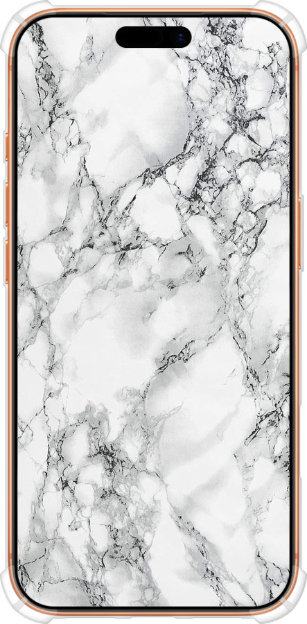Силикон с усиленными углами чехол Мрамор белый для Apple iPhone 17 PRO MAX - 4480sp-4029 изображение 