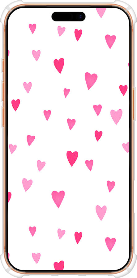 Силикон с усиленными углами чехол Сердечки 2 для Apple iPhone 17 PRO MAX - 4763sp-4029 изображение 