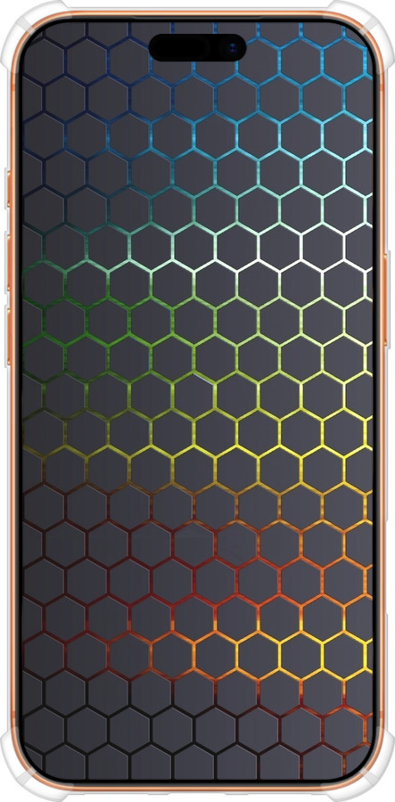 Силикон с усиленными углами чехол Переливающиеся соты для Apple iPhone 17 PRO MAX - 498sp-4029 изображение 