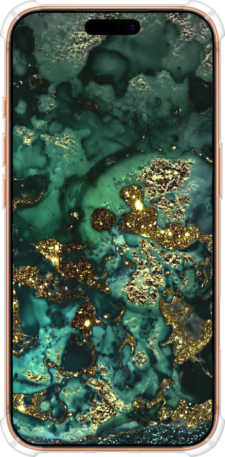 Силикон с усиленными углами чехол Мрамор золото богатство для Apple iPhone 17 PRO MAX - 5419sp-4029 изображение 