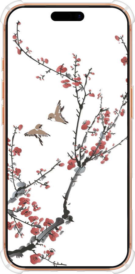 Силикон с усиленными углами чехол Сакура v2 для Apple iPhone 17 PRO MAX - 5538sp-4029 изображение 