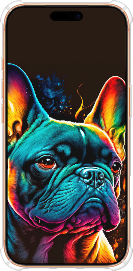 Силикон с усиленными углами чехол Яркий бульдог для Apple iPhone 17 PRO MAX - 5547sp-4029 изображение 