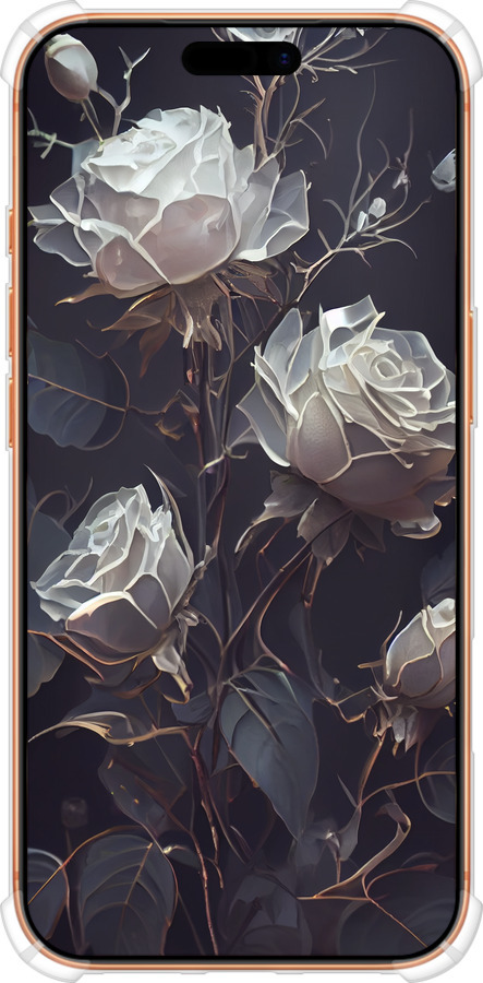 Силикон с усиленными углами чехол Розы 2 для Apple iPhone 17 PRO MAX - 5550sp-4029 изображение 