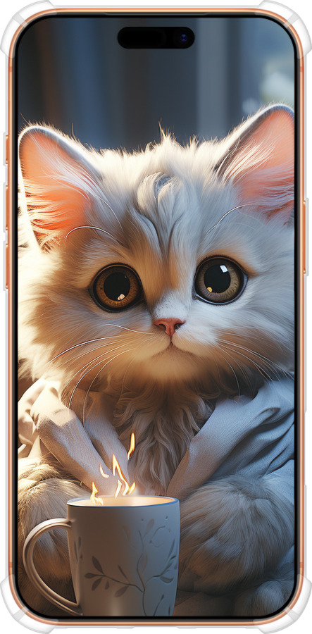Силикон с усиленными углами чехол White cat для Apple iPhone 17 PRO MAX - 5646sp-4029 изображение 