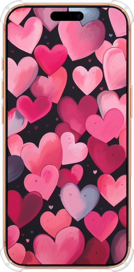 Силикон с усиленными углами чехол Сердечки 4 для Apple iPhone 17 PRO MAX - 5662sp-4029 изображение 